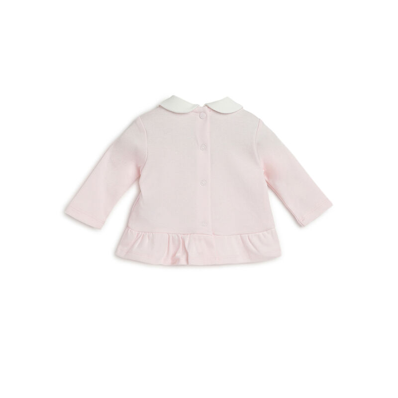 Girls Light Pink Printed Smock with Legging image number 1